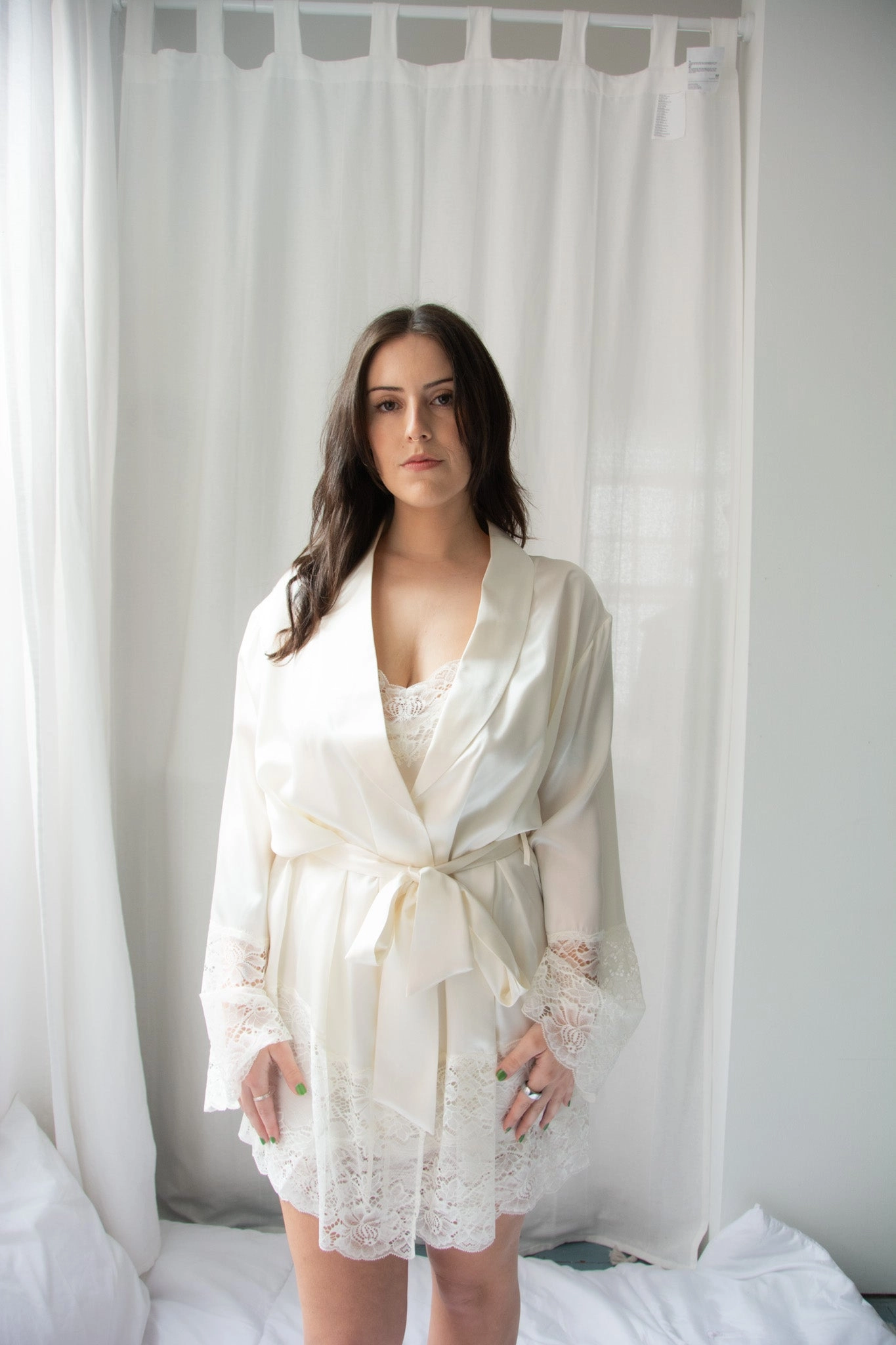 Ginia Silk Lace Robe