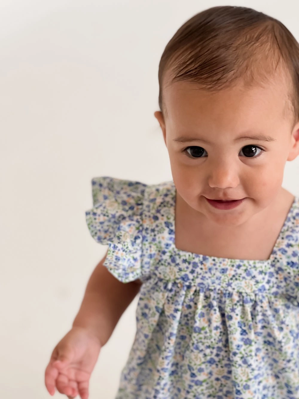 Girls Harriet Lounge Dress - Cotton - Floret Blue