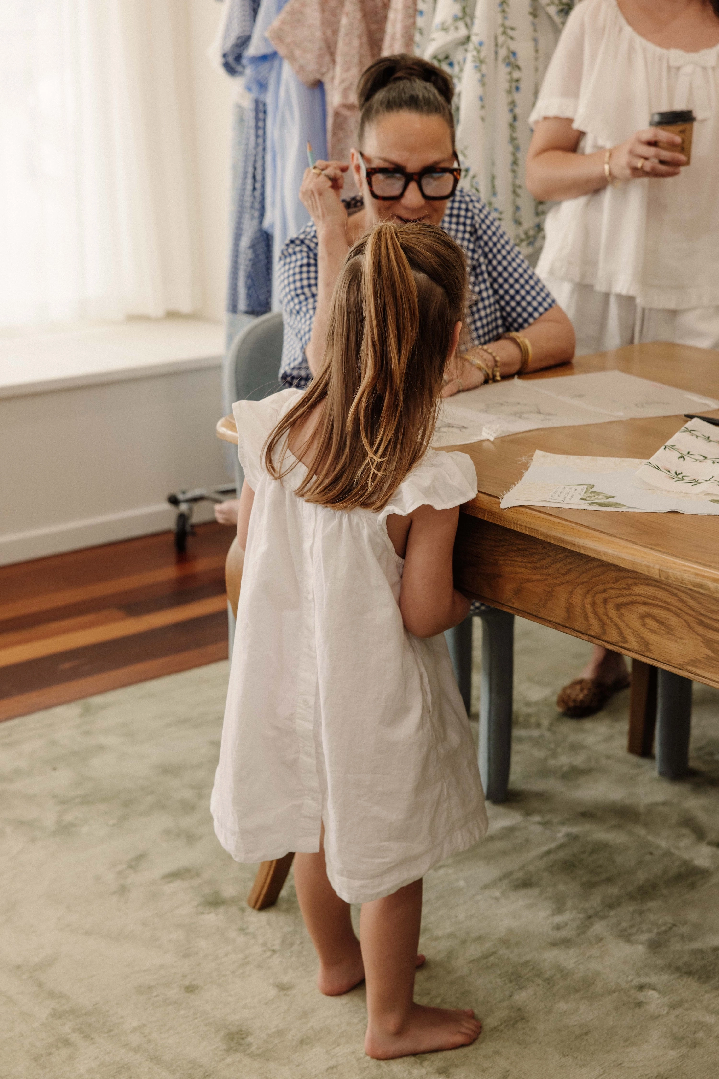 Harriet Lounge Dress - White Washed Cotton