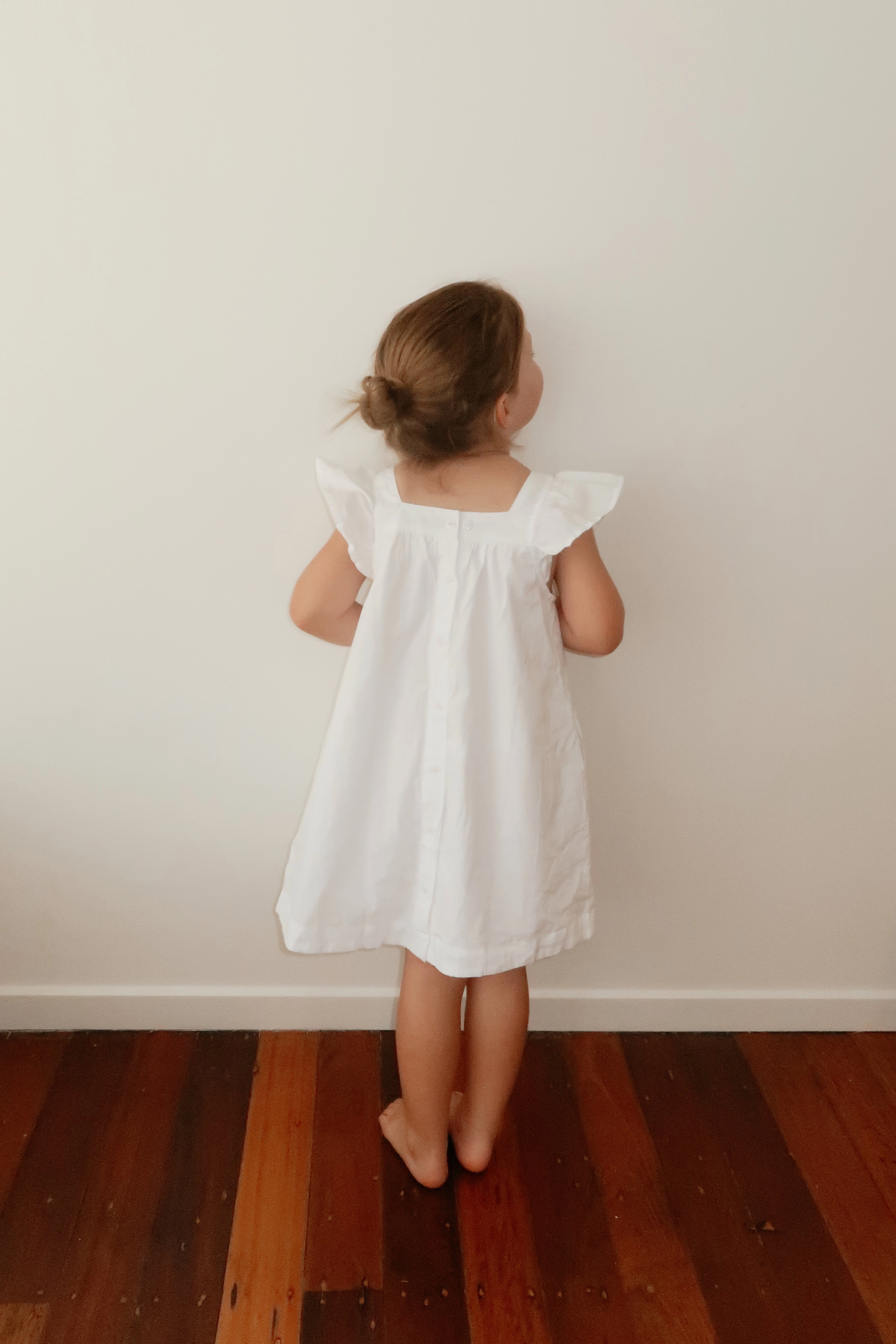 Harriet Lounge Dress - White Washed Cotton