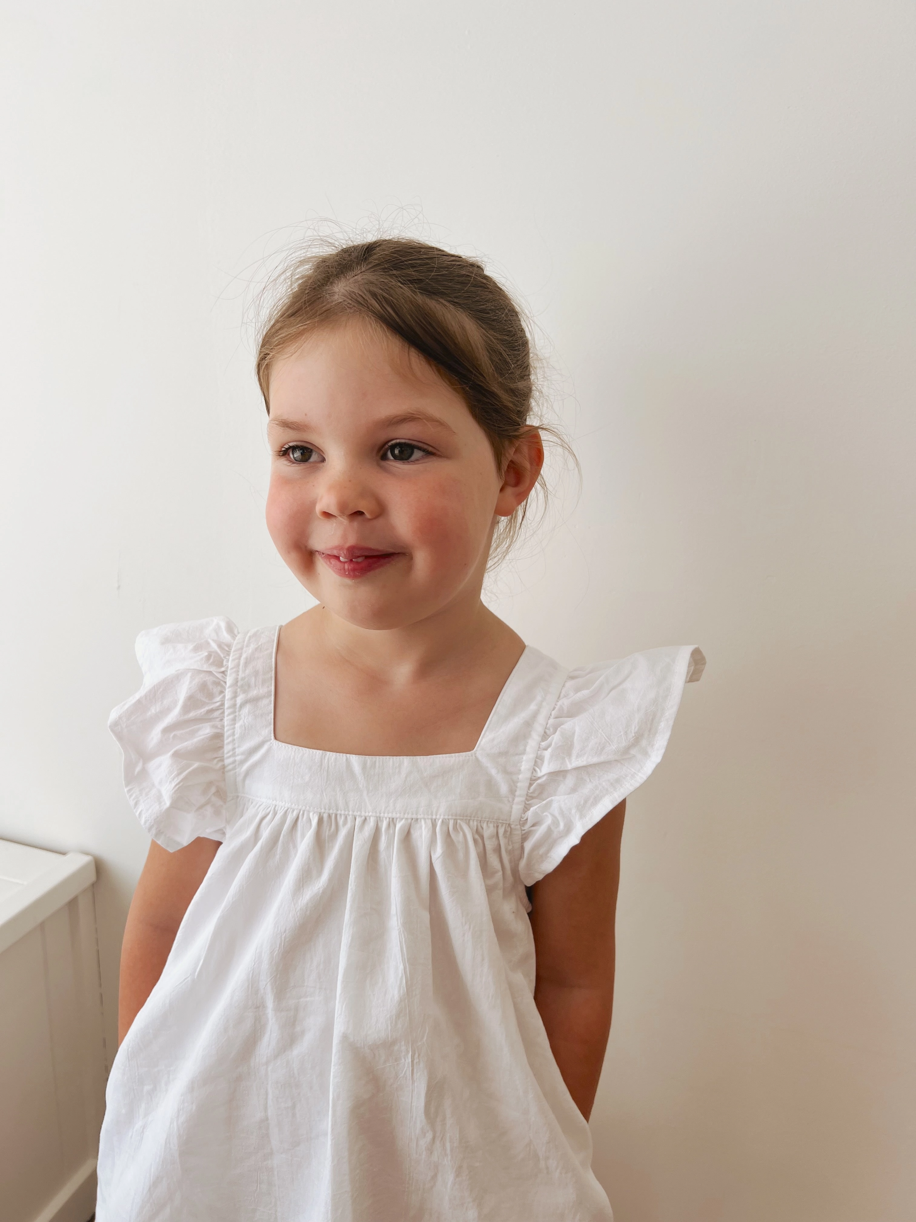 Harriet Lounge Dress - White Washed Cotton