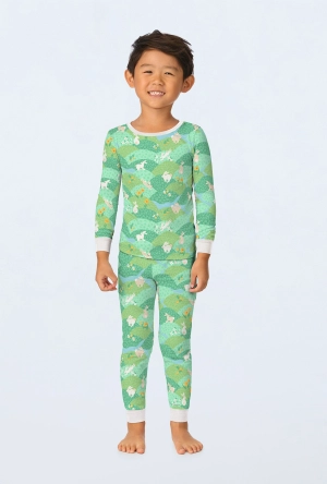Hop To It Long Sleeve Stretch Jersey Kids PJ Set