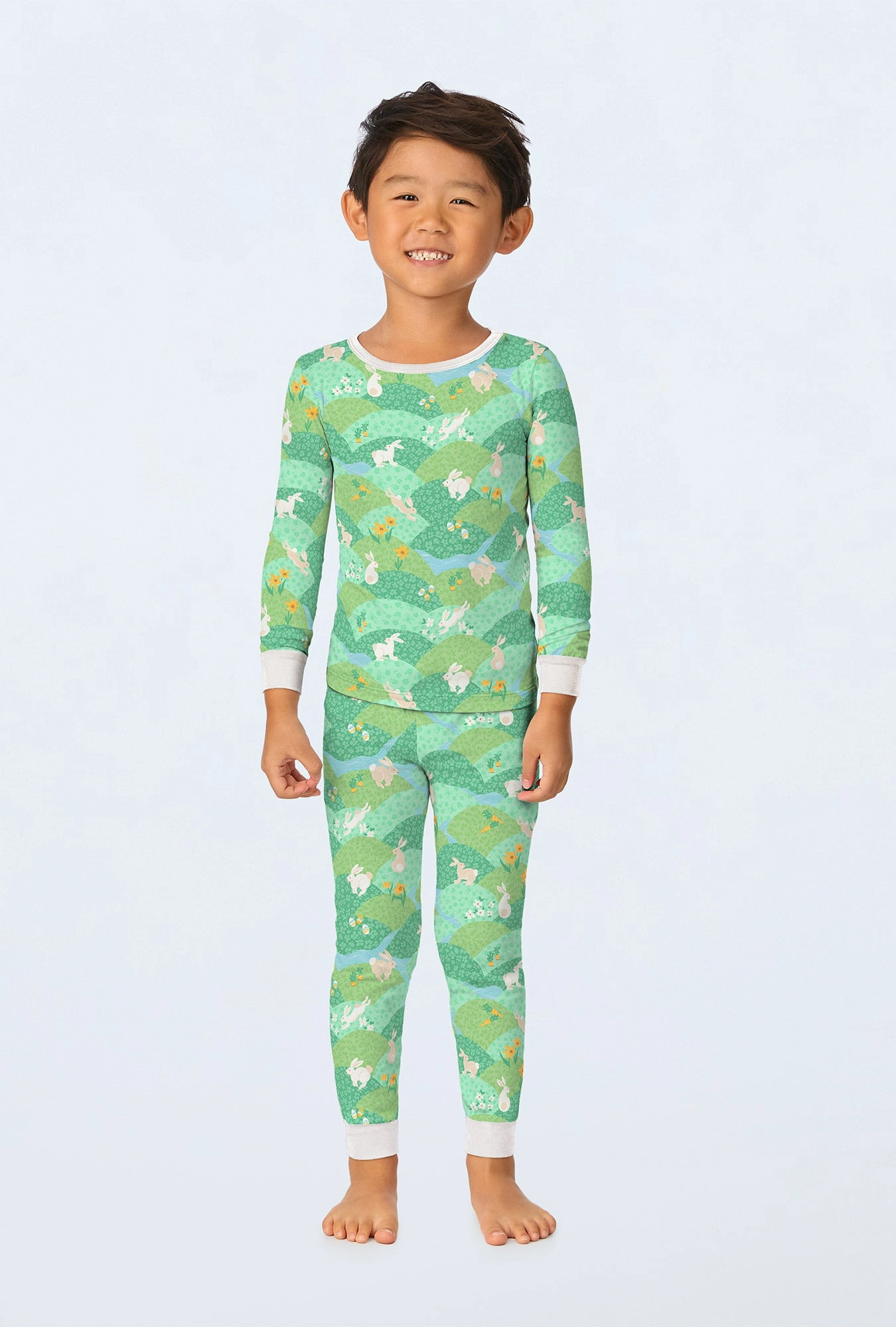 Hop To It Long Sleeve Stretch Jersey Kids PJ Set