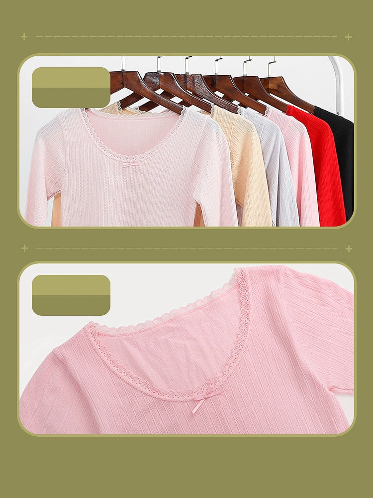 Invisible Basic Layer Thin Cotton Thermal Sets