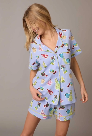 Island Life Short Sleeve Classic Shorty Stretch Jersey PJ Set