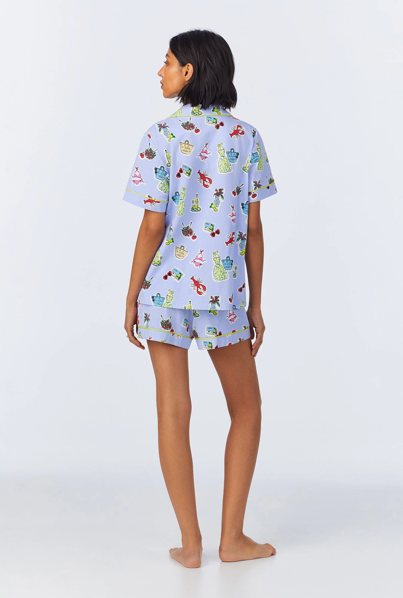 Island Life Short Sleeve Classic Shorty Stretch Jersey PJ Set
