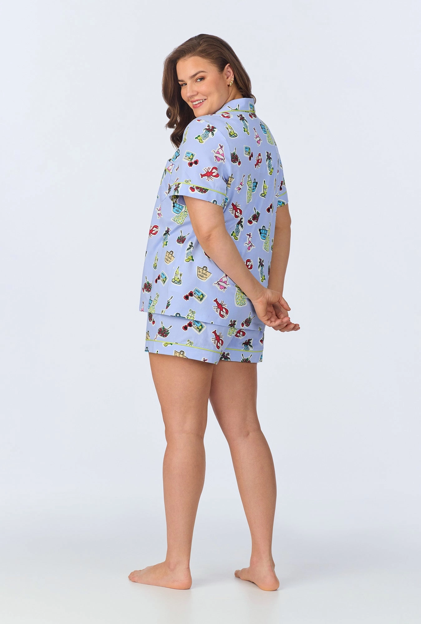 Island Life Short Sleeve Classic Shorty Stretch Jersey PJ Set