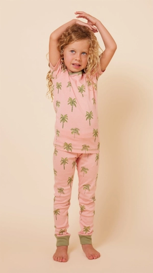 Kids Tahiti Palm Pima Knit Short-Sleeved Pajama