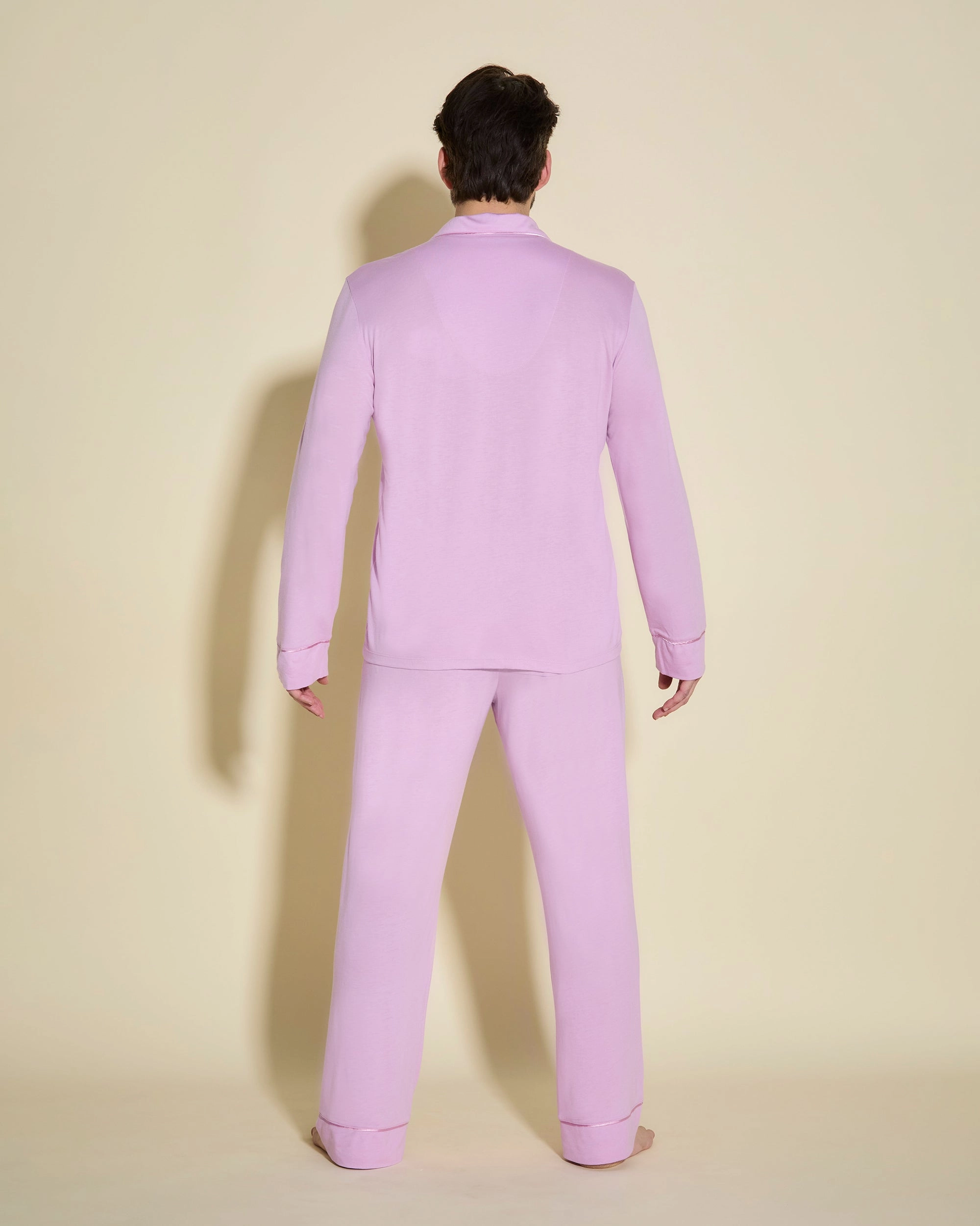 Klassisches Langärmeliges Top & Hose Pyjama-Set Für Männer