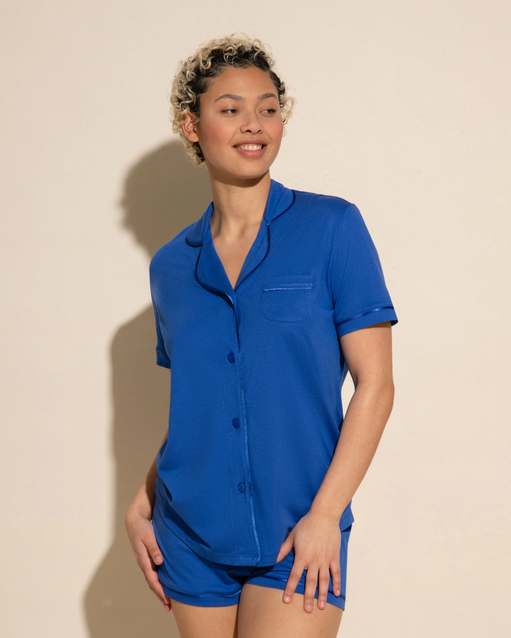 Kurzärmeliges Top & Boxer Pyjama-Set