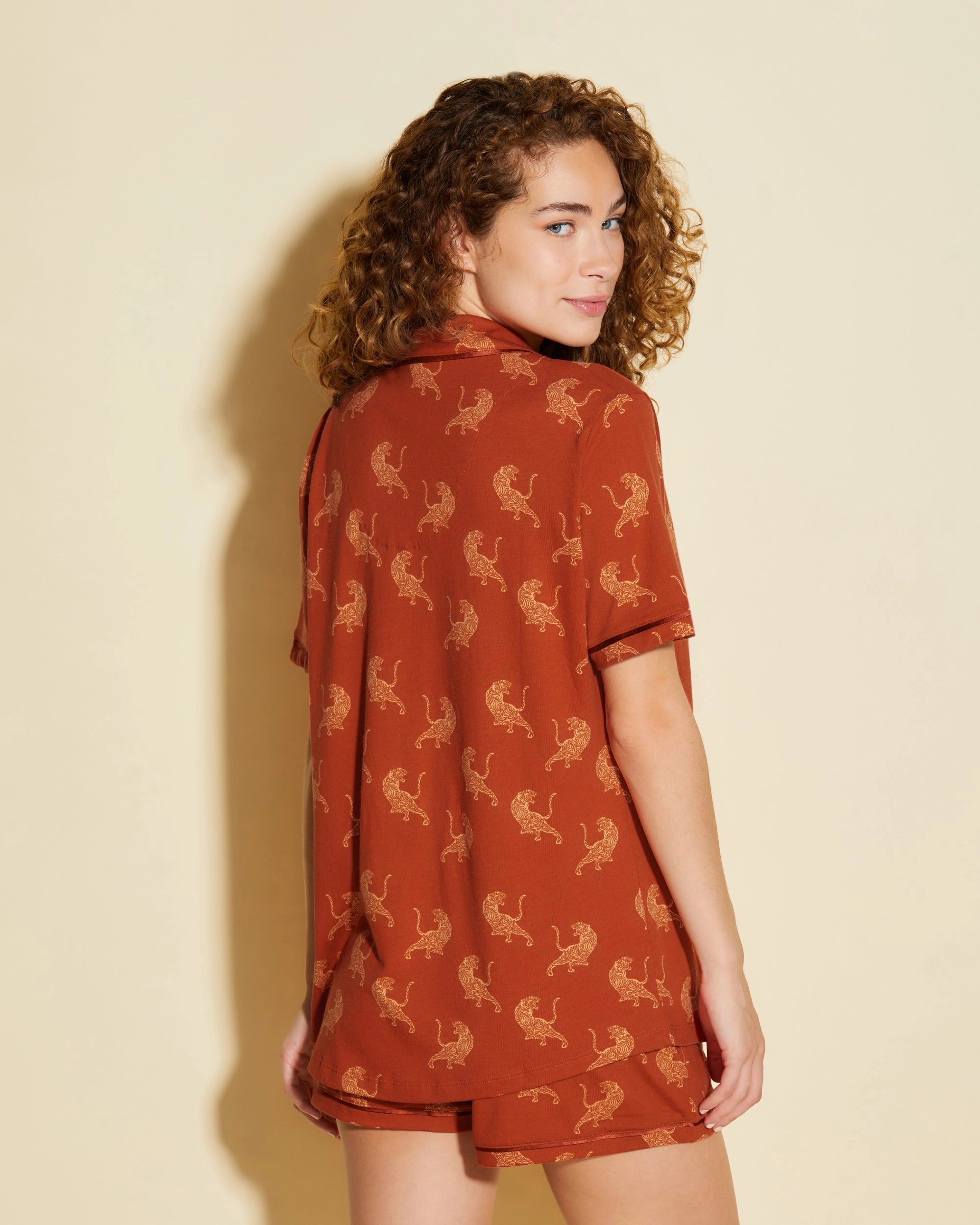 Kurzärmeliges Top & Boxer Pyjama-Set