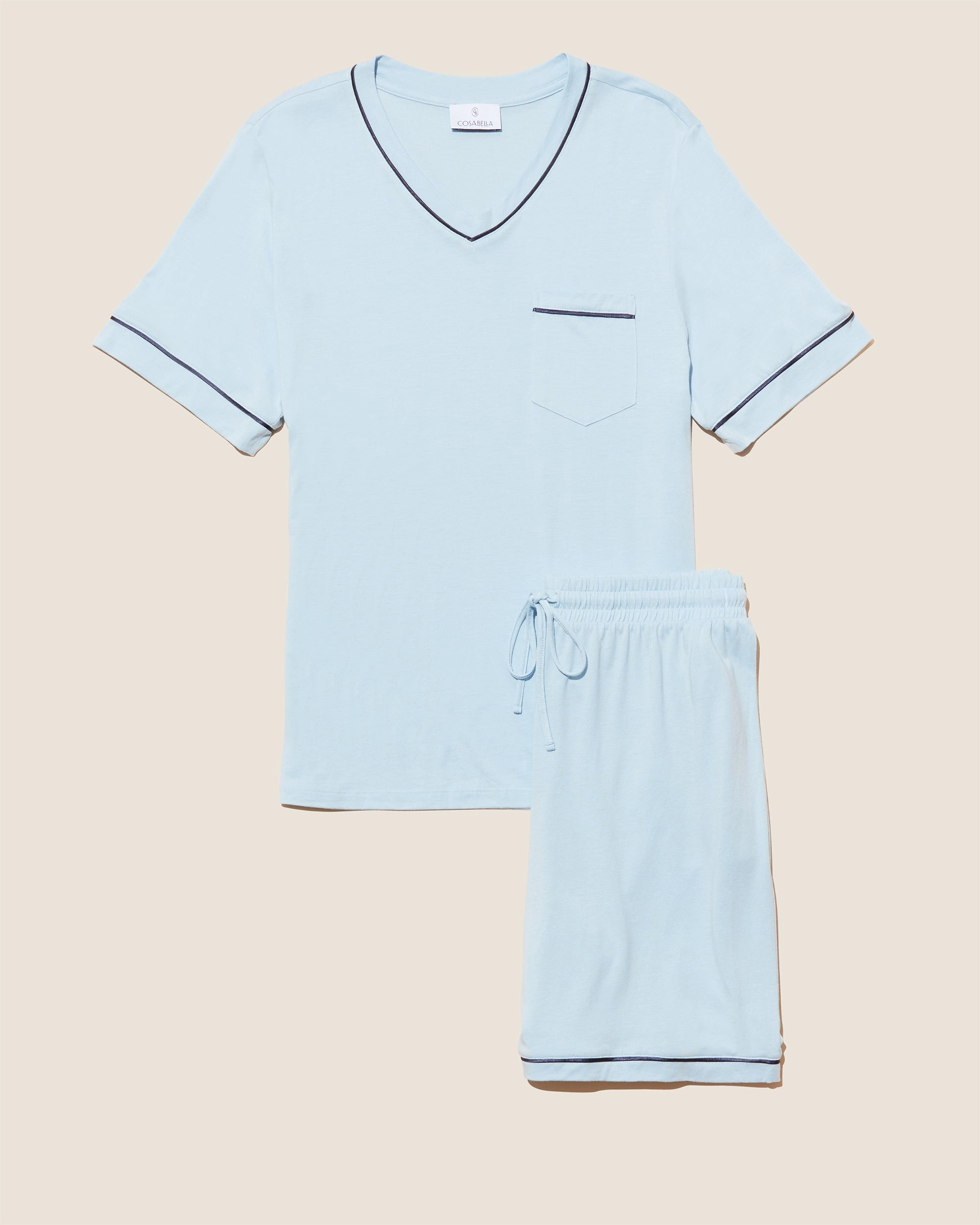 Kurzärmeliges Top & Shorts Pyjama-Set Für Männer