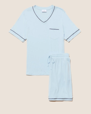 Kurzärmeliges Top & Shorts Pyjama-Set Für Männer