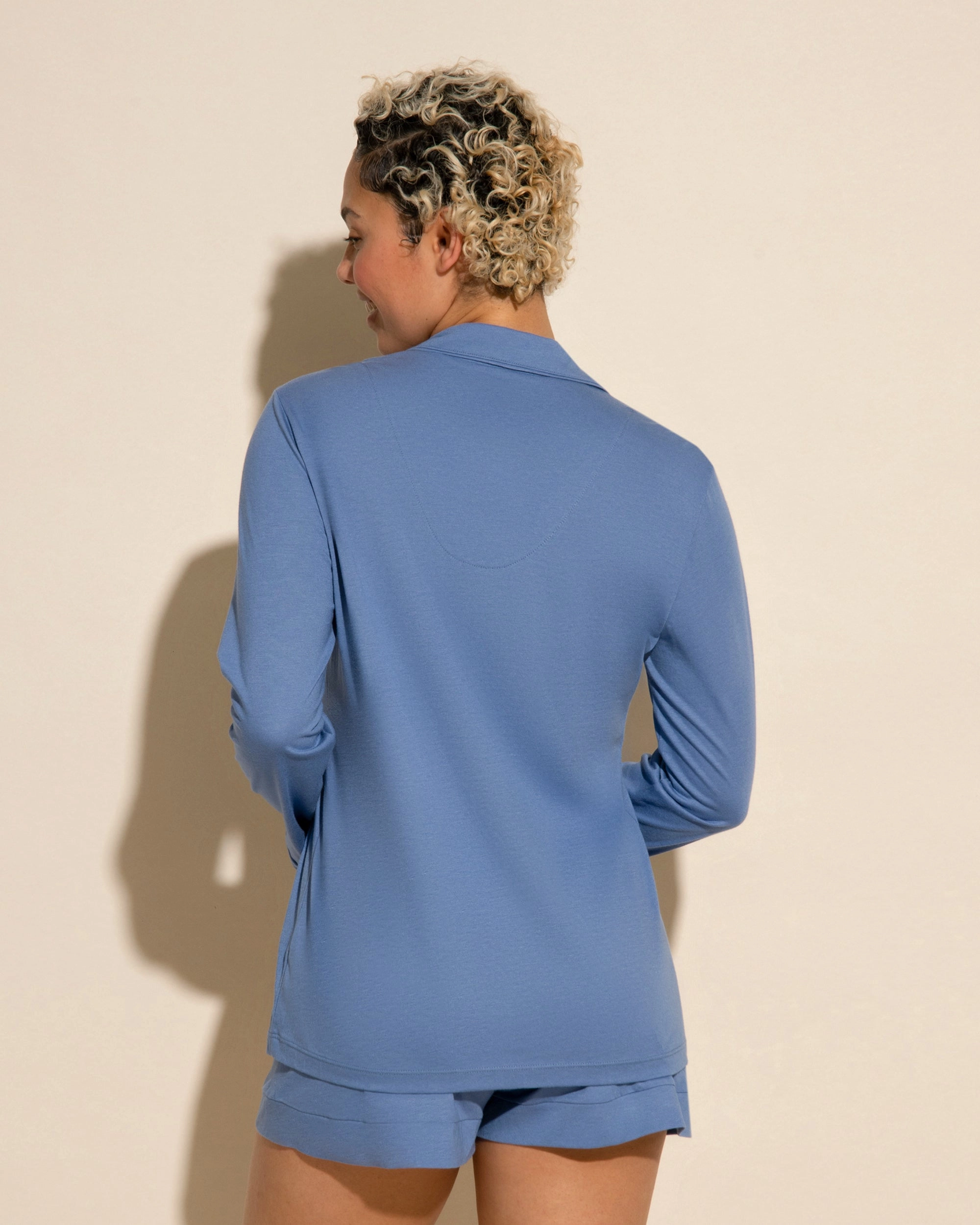 Langärmeliges Top & Boxer Pyjama-Set