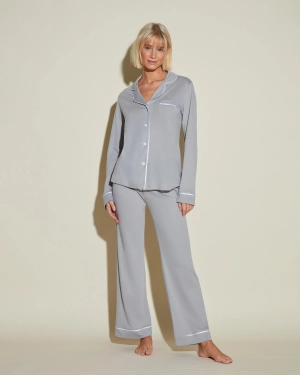 Langärmeliges Top & Boxer Pyjama-Set