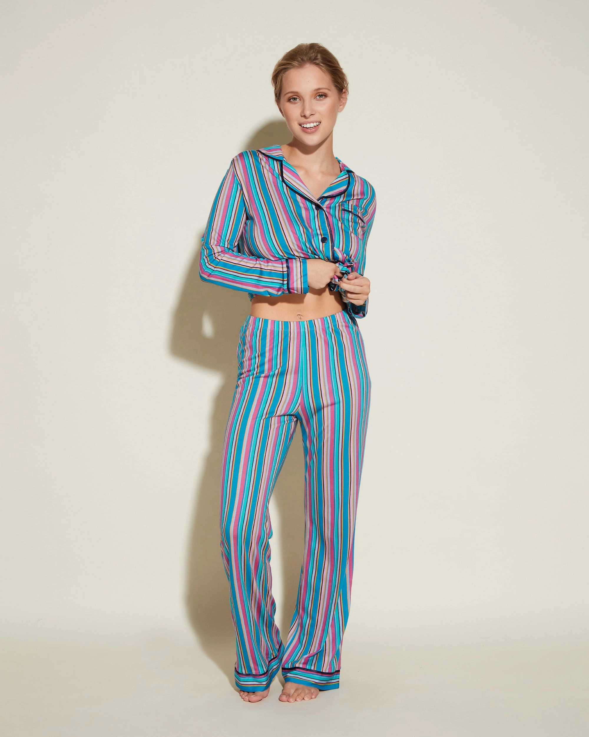 Langärmeliges Top & Hose Pyjama-Set