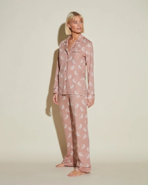 Langärmeliges Top & Hose Pyjama-Set