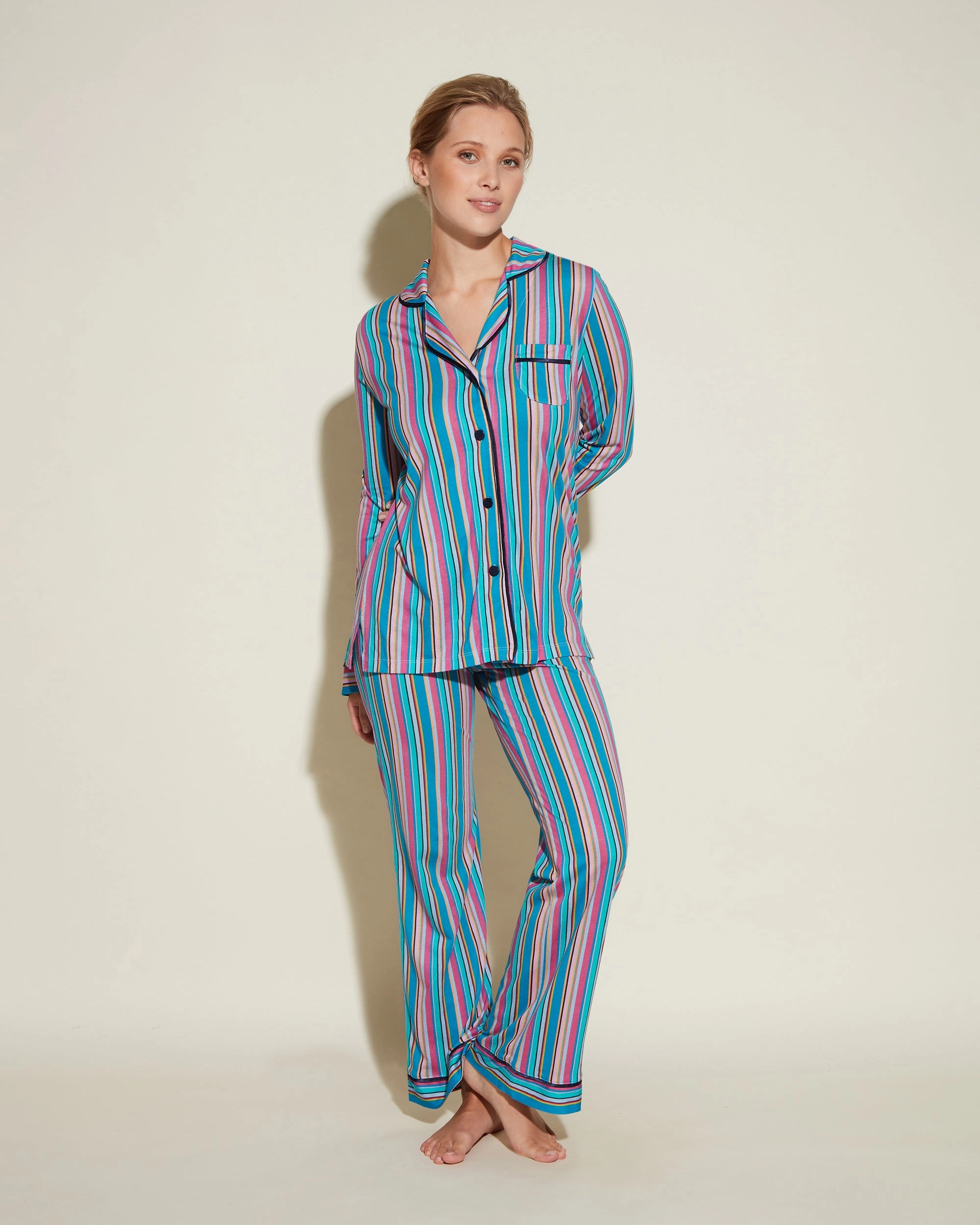 Langärmeliges Top & Hose Pyjama-Set