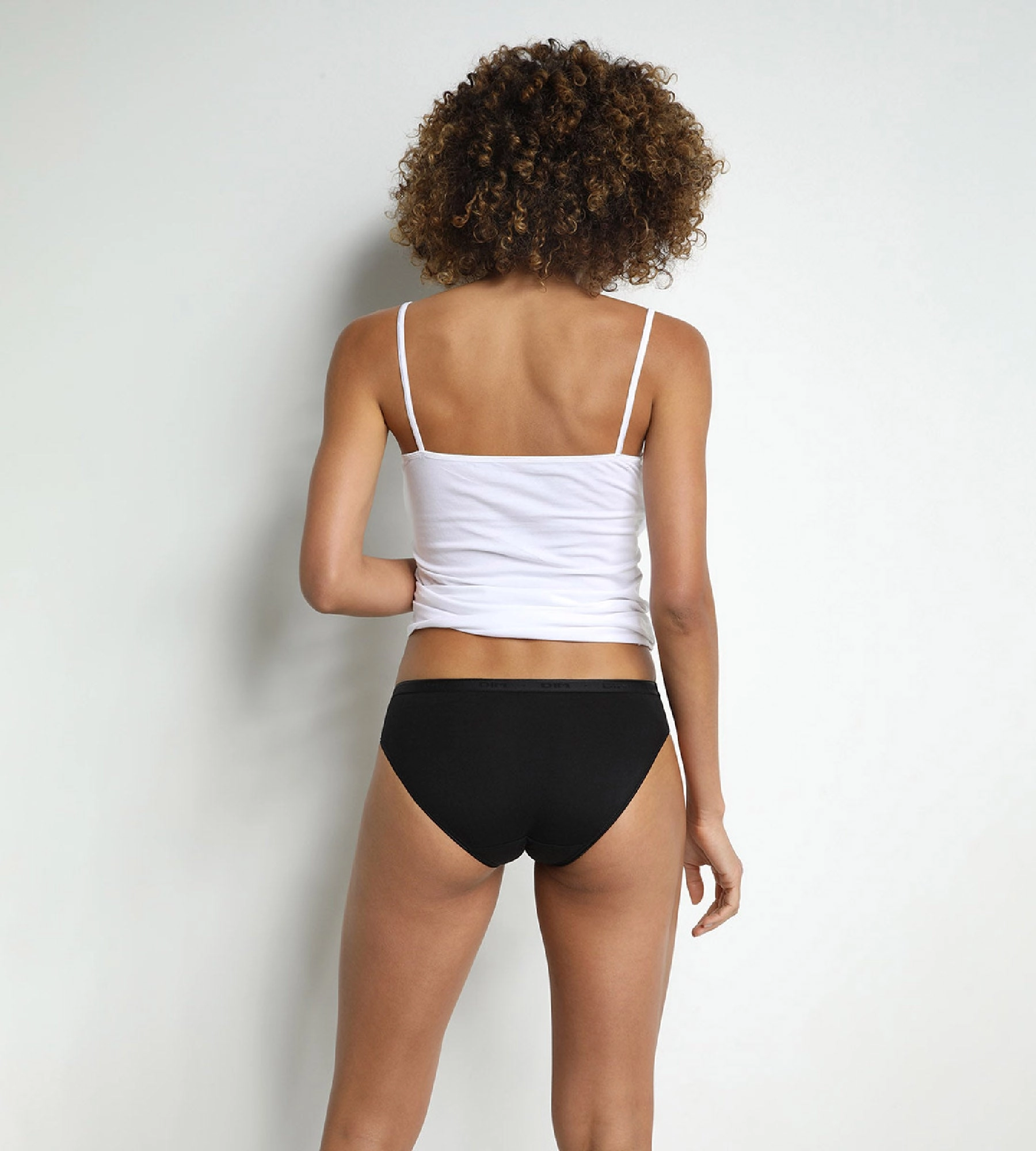 Lot de 2 slips midi noir et blanc en coton bio