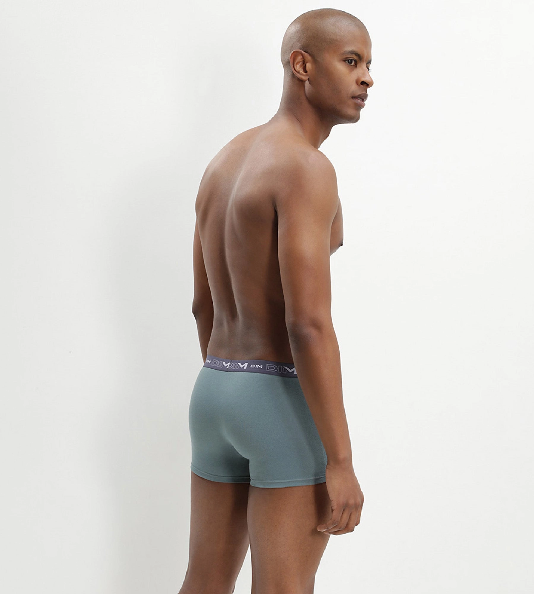 Lot de 3 boxers bleu denim bleu orage vert palme Coton Stretch