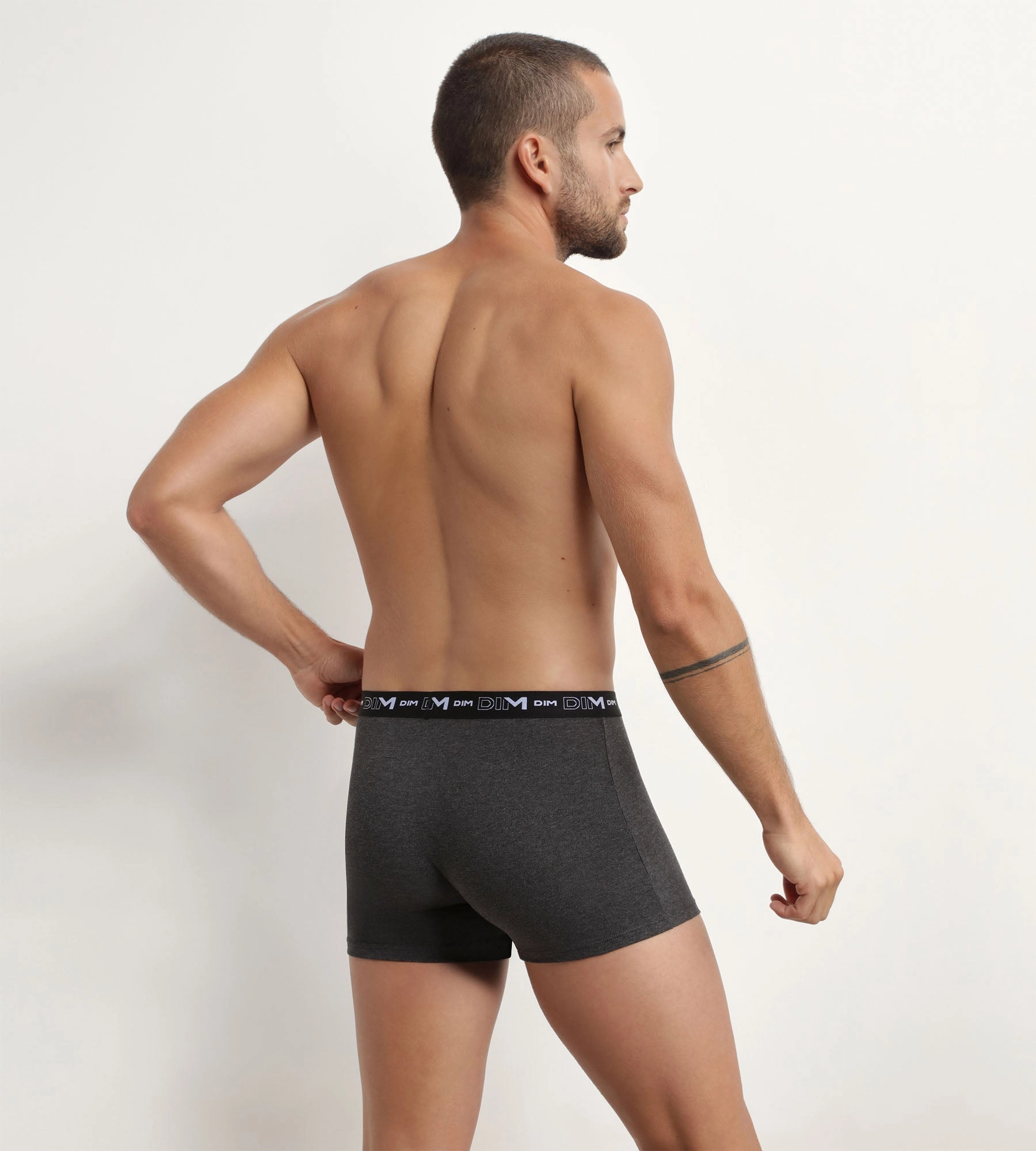 Lot de 3 boxers homme Pistache Bleuet Noir Chiné Dim Coton Stretch
