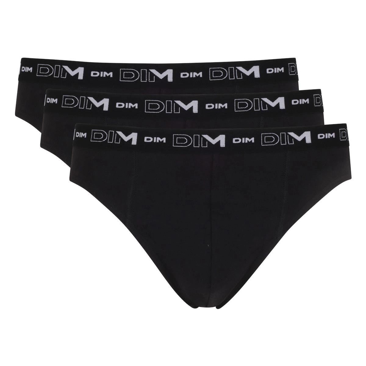 Lot de 3 slips noir Homme en coton stretch