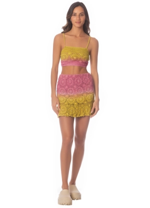 Maaji Rose Garden Crochet Abbie Beachwear Crop Top