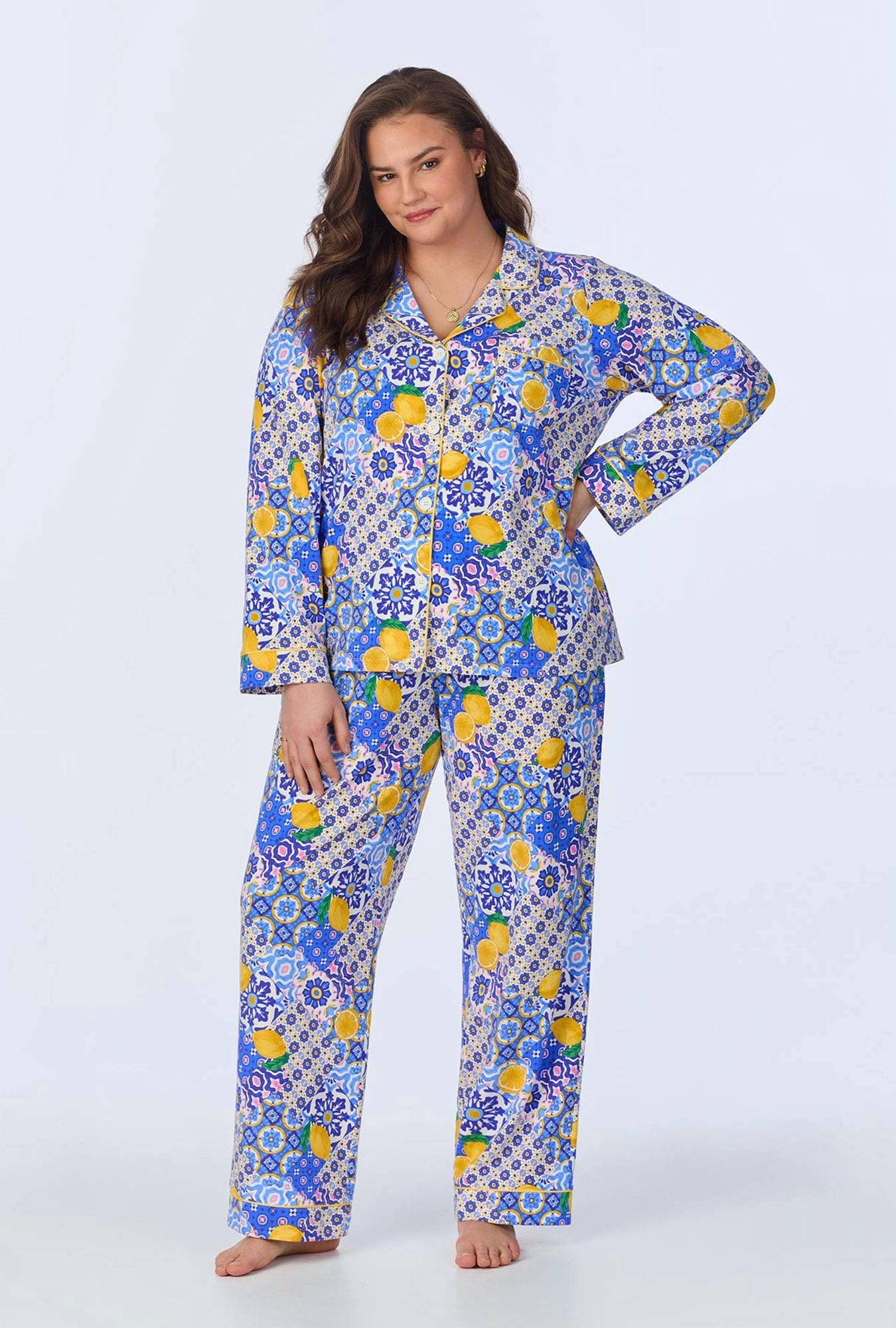 Majolica Long Sleeve Classic Stretch Jersey PJ Set