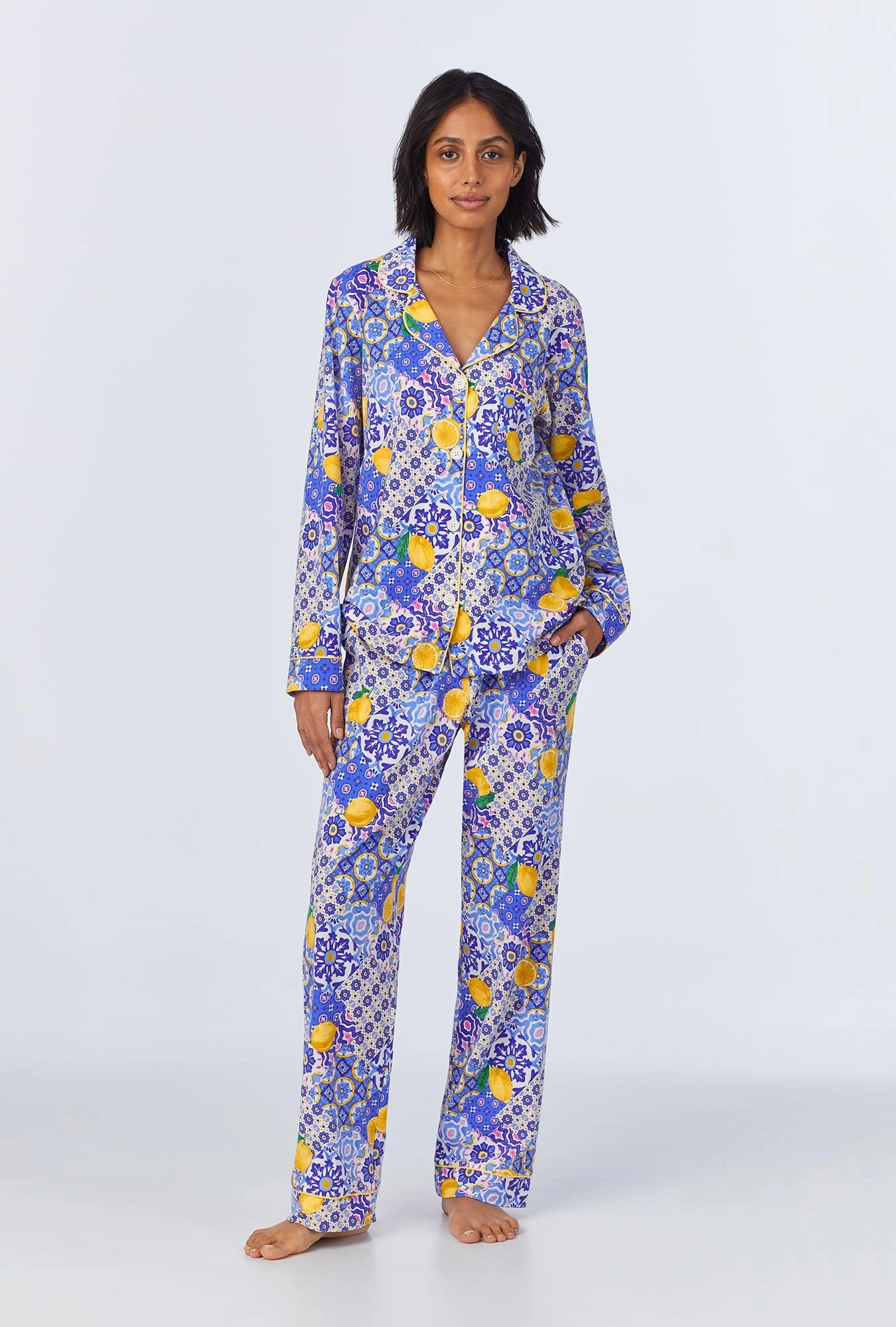 Majolica Long Sleeve Classic Stretch Jersey PJ Set