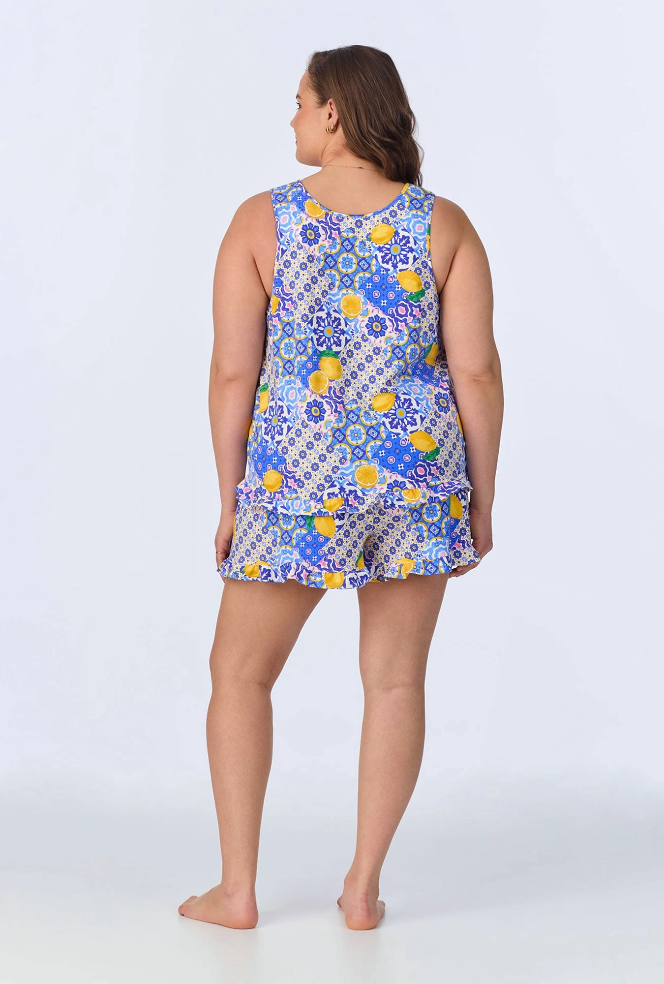 Majolica Ruffle Tank Stretch Jersey Shorty PJ Set