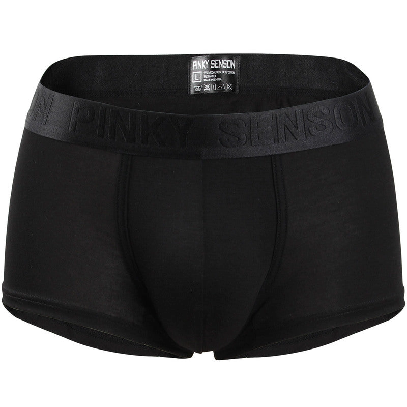 Men low-rise underwear big pouch solid color cotton C4B