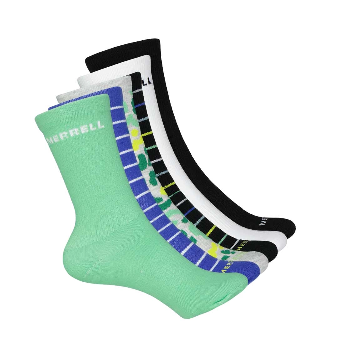 Merrell - Kids' 6 Pack Animal Crew Socks (MEC33775C6B2001 GRAST)