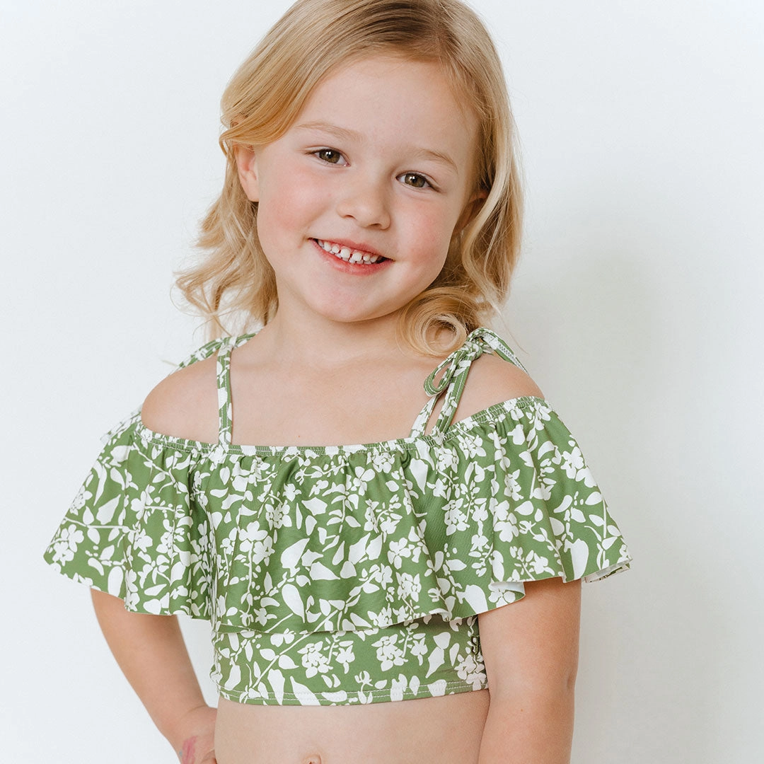 Mini Wave Petal Two-Piece Set, Sage Ivy