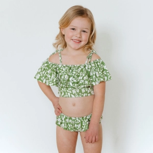 Mini Wave Petal Two-Piece Set, Sage Ivy