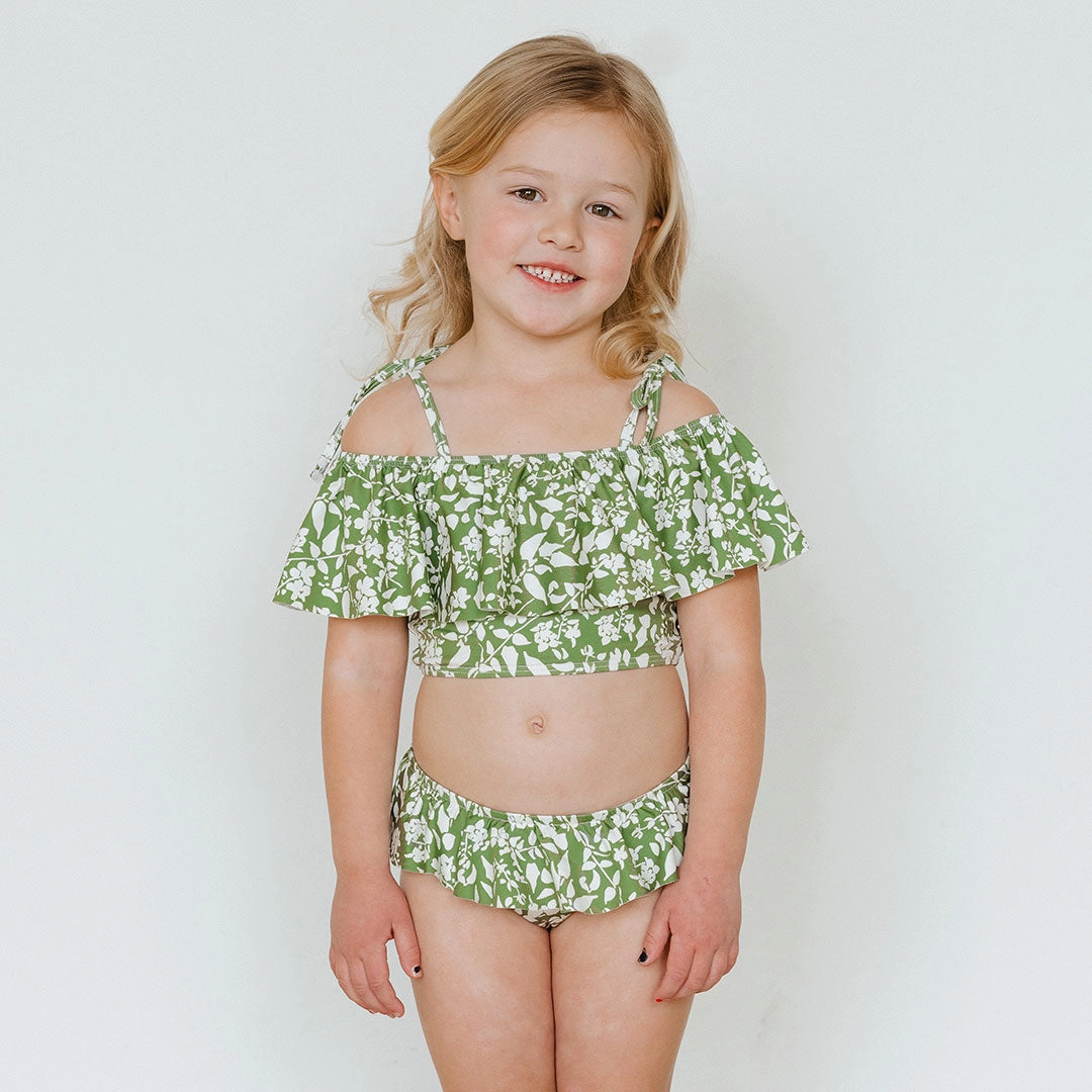Mini Wave Petal Two-Piece Set, Sage Ivy
