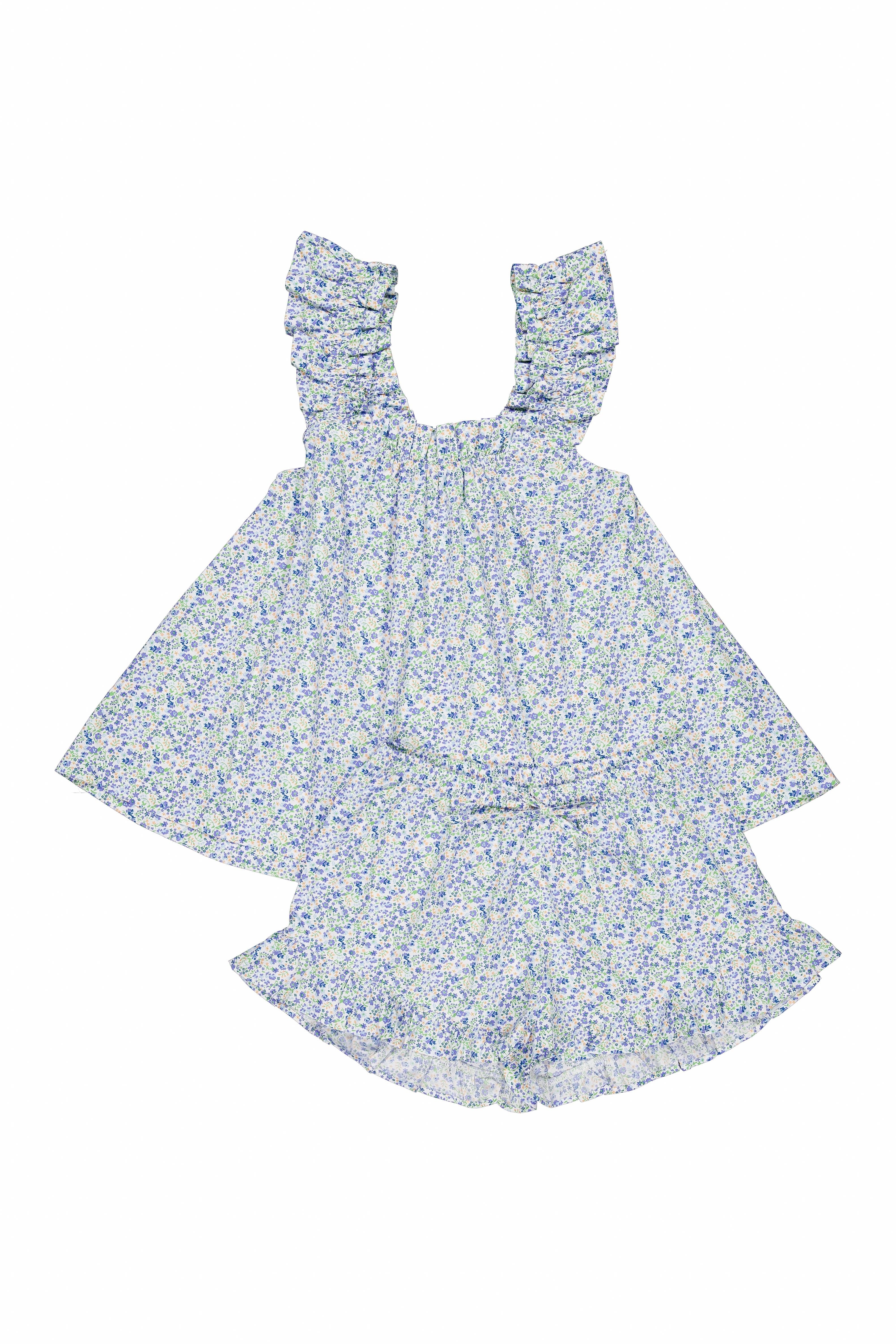 Nicolette Sleep Set - Cotton - Floret Blue