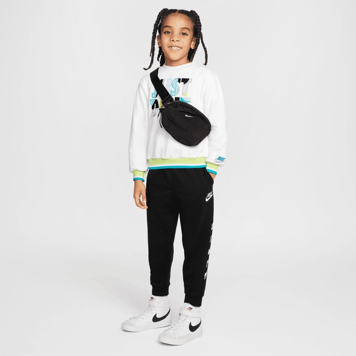 NIKE KID'S OUTSIDE THE LINE FRENCH TERRY BLACK TRACKPANT
