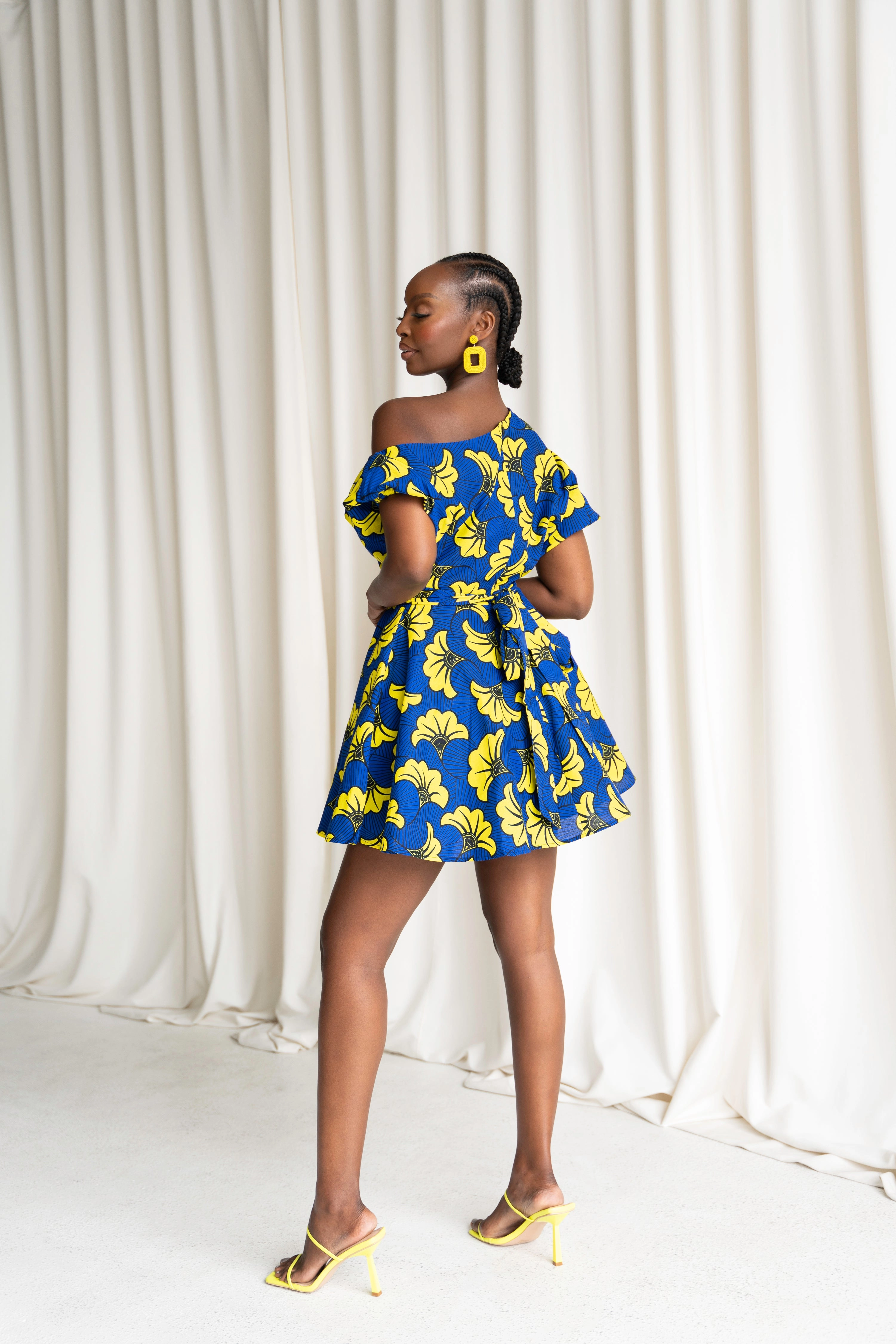 OKORIE African Print One-shoulder Mini Dress