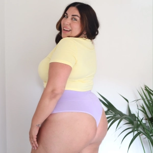 Organic Cotton Cheeky High Leg Panties - Cassis de Violet