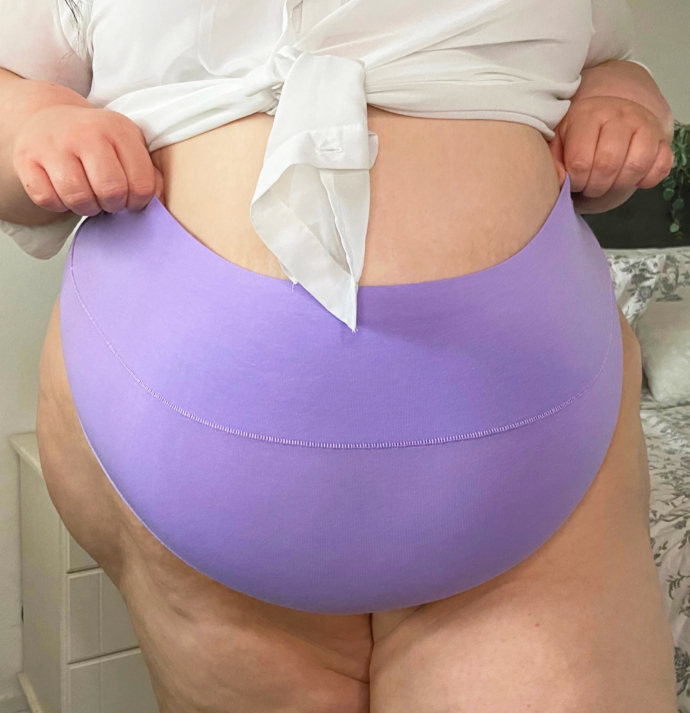 Organic Cotton Cheeky High Leg Panties - Cassis de Violet