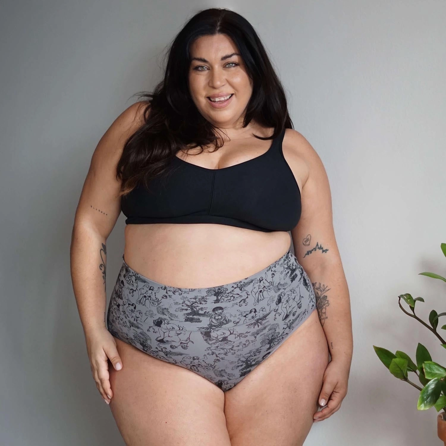 Organic Cotton Full Brief Panties - Passion au Jardin - L'Amour Noir