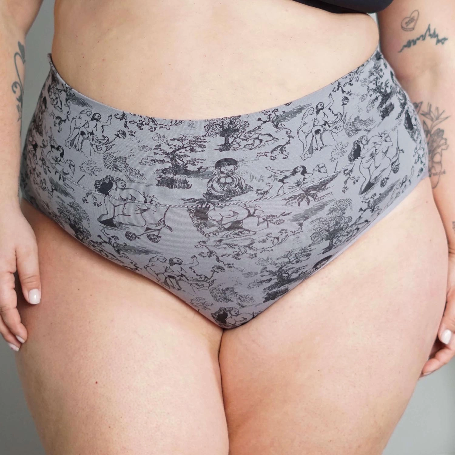 Organic Cotton Full Brief Panties - Passion au Jardin - L'Amour Noir