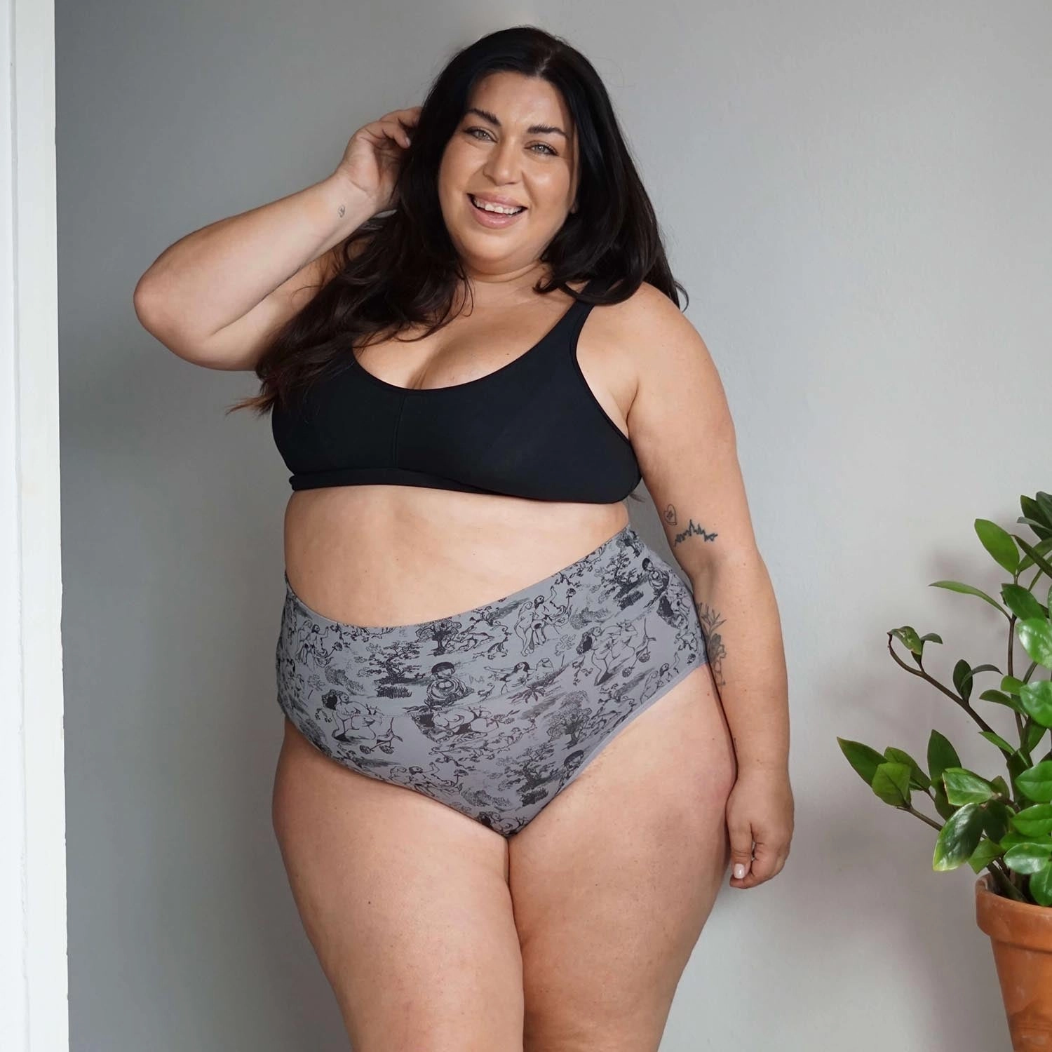 Organic Cotton Full Brief Panties - Passion au Jardin - L'Amour Noir