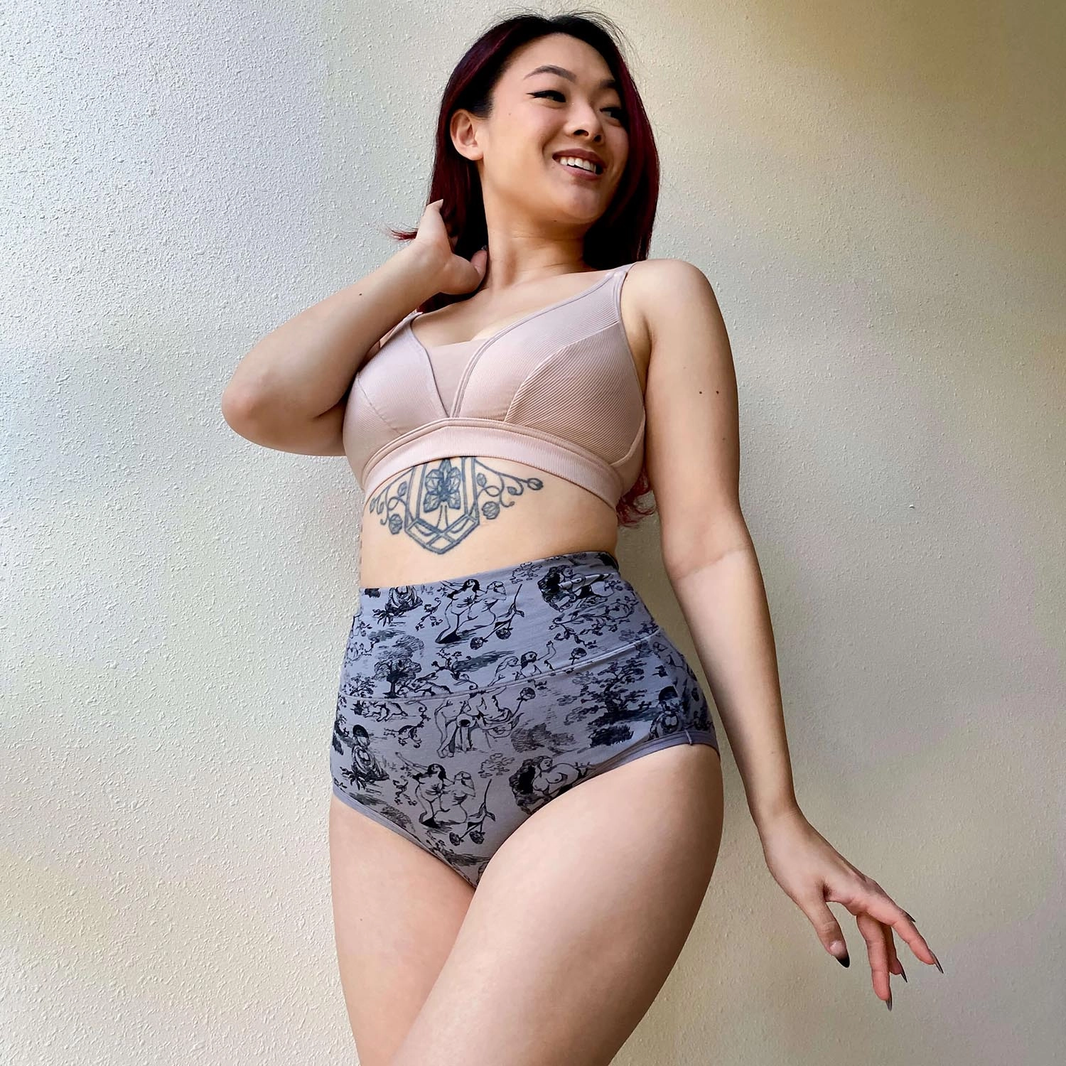 Organic Cotton Full Brief Panties - Passion au Jardin - L'Amour Noir