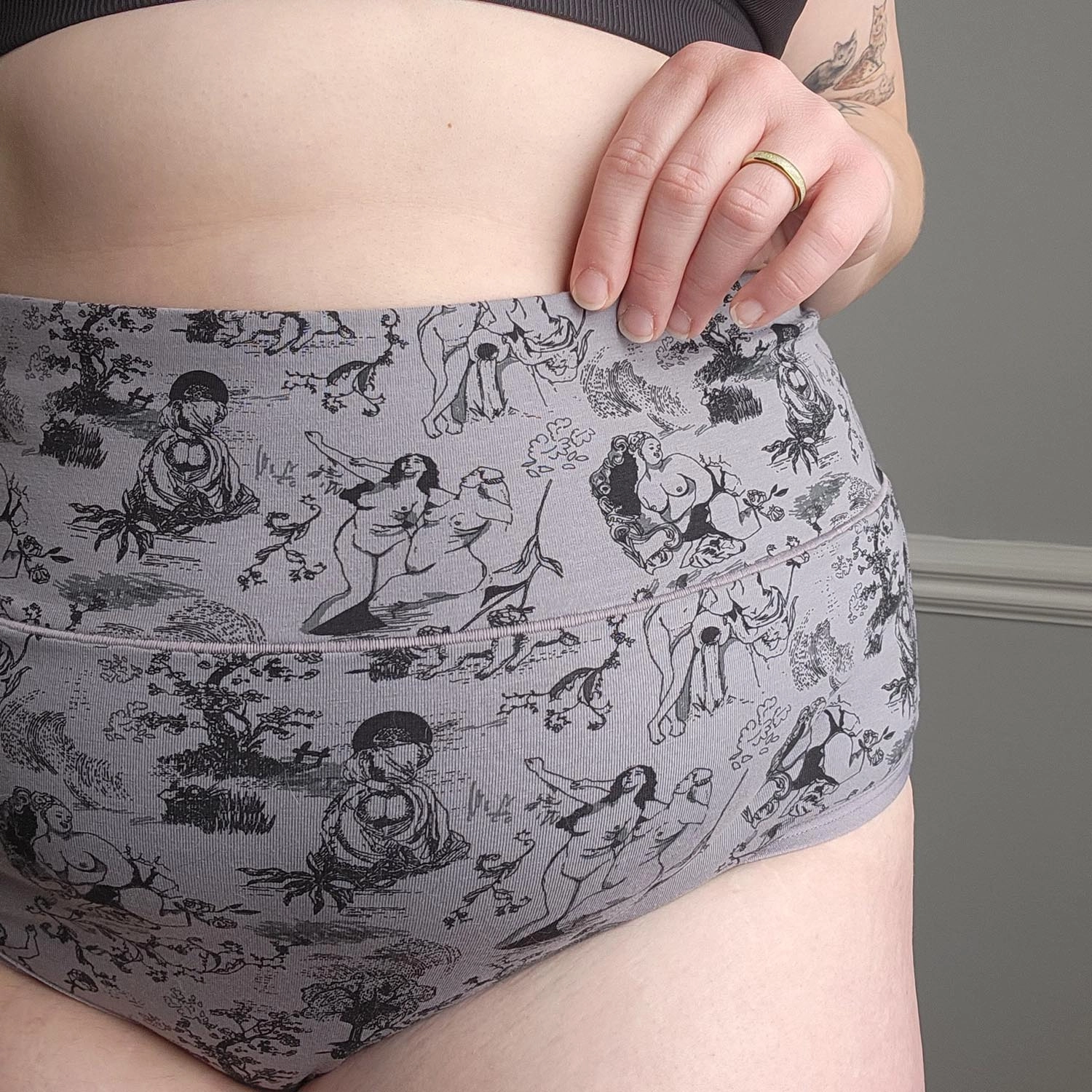 Organic Cotton Full Brief Panties - Passion au Jardin - L'Amour Noir