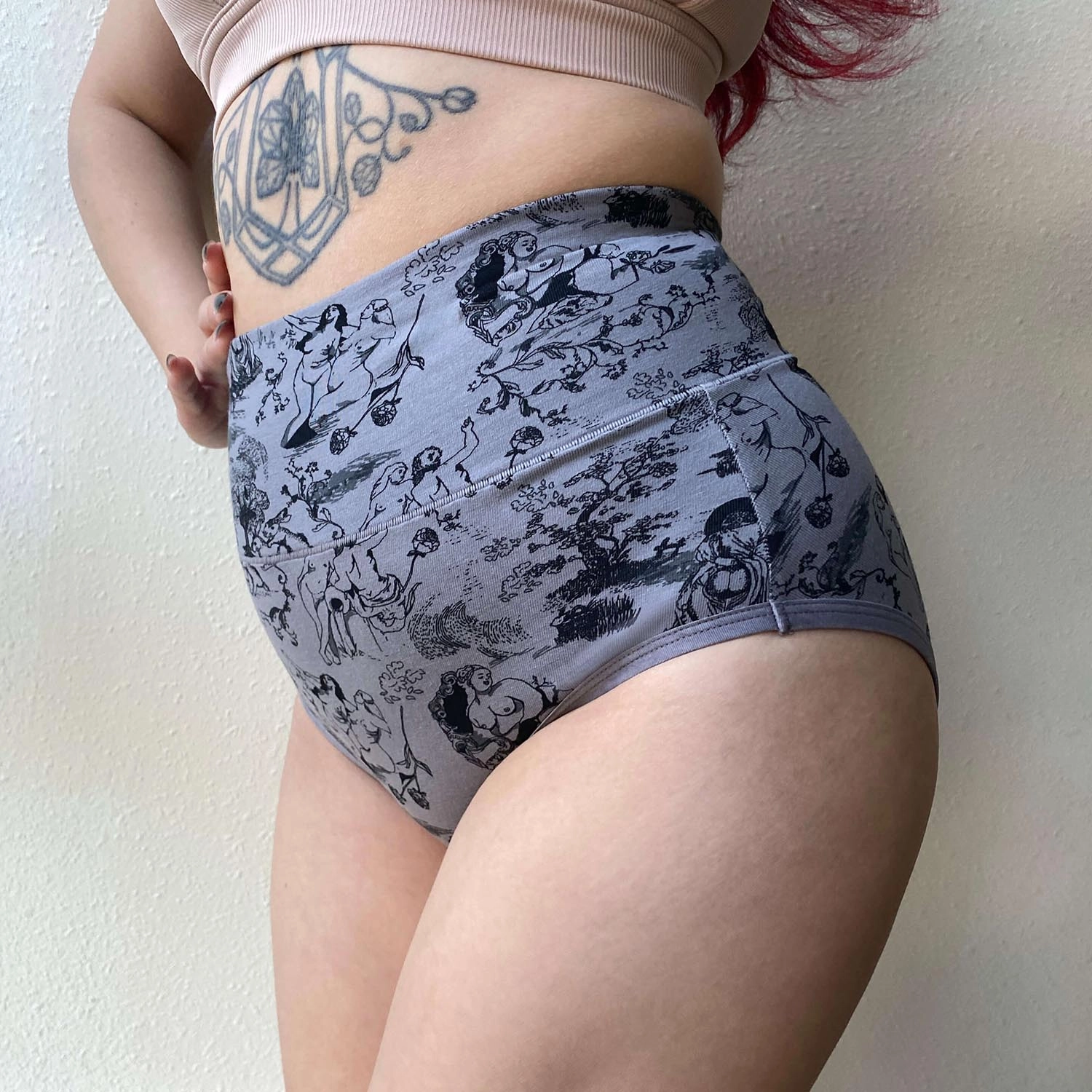 Organic Cotton Full Brief Panties - Passion au Jardin - L'Amour Noir