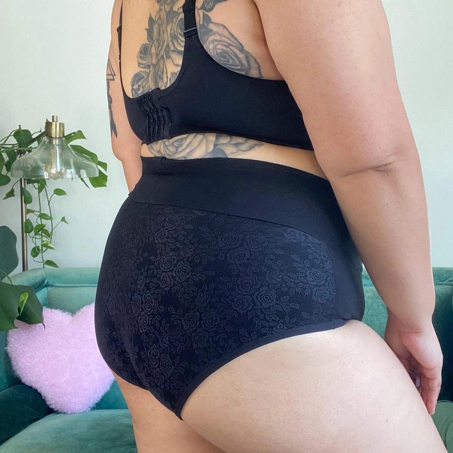Organic Cotton Lacey Super High Waist Panties