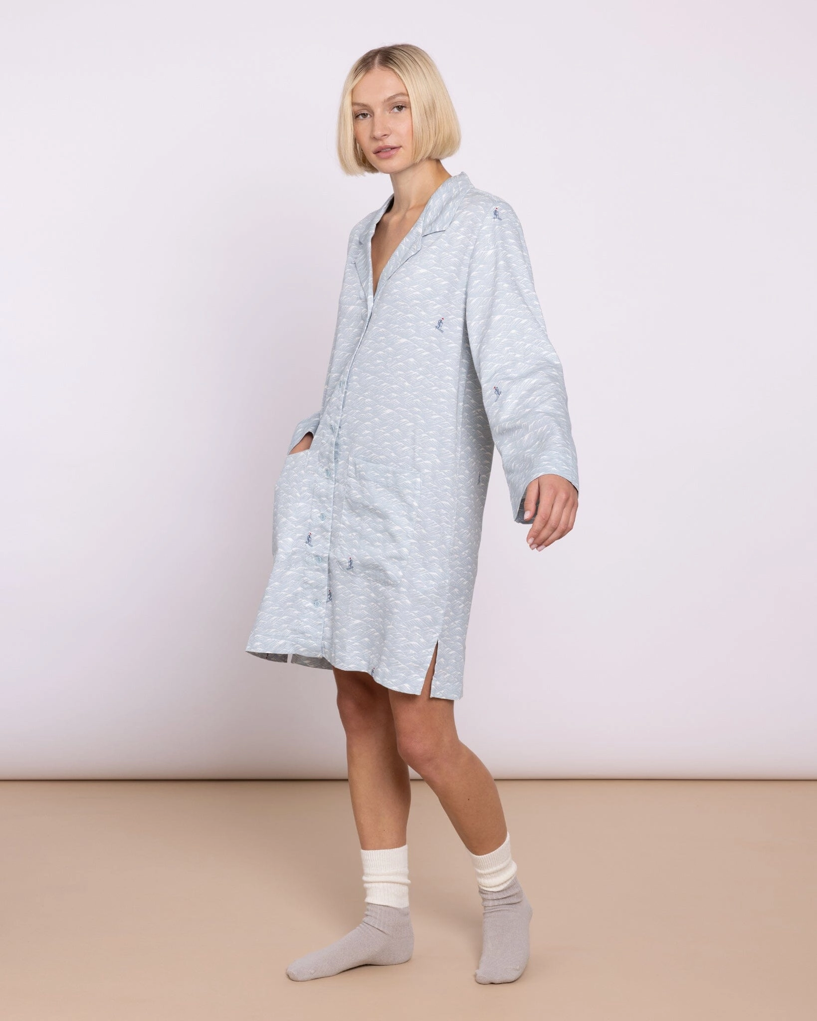 Organic Cotton Twill Blue Nightshirt, Aim High