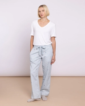 Organic Cotton Twill Blue Pyjama Bottoms, Aim High