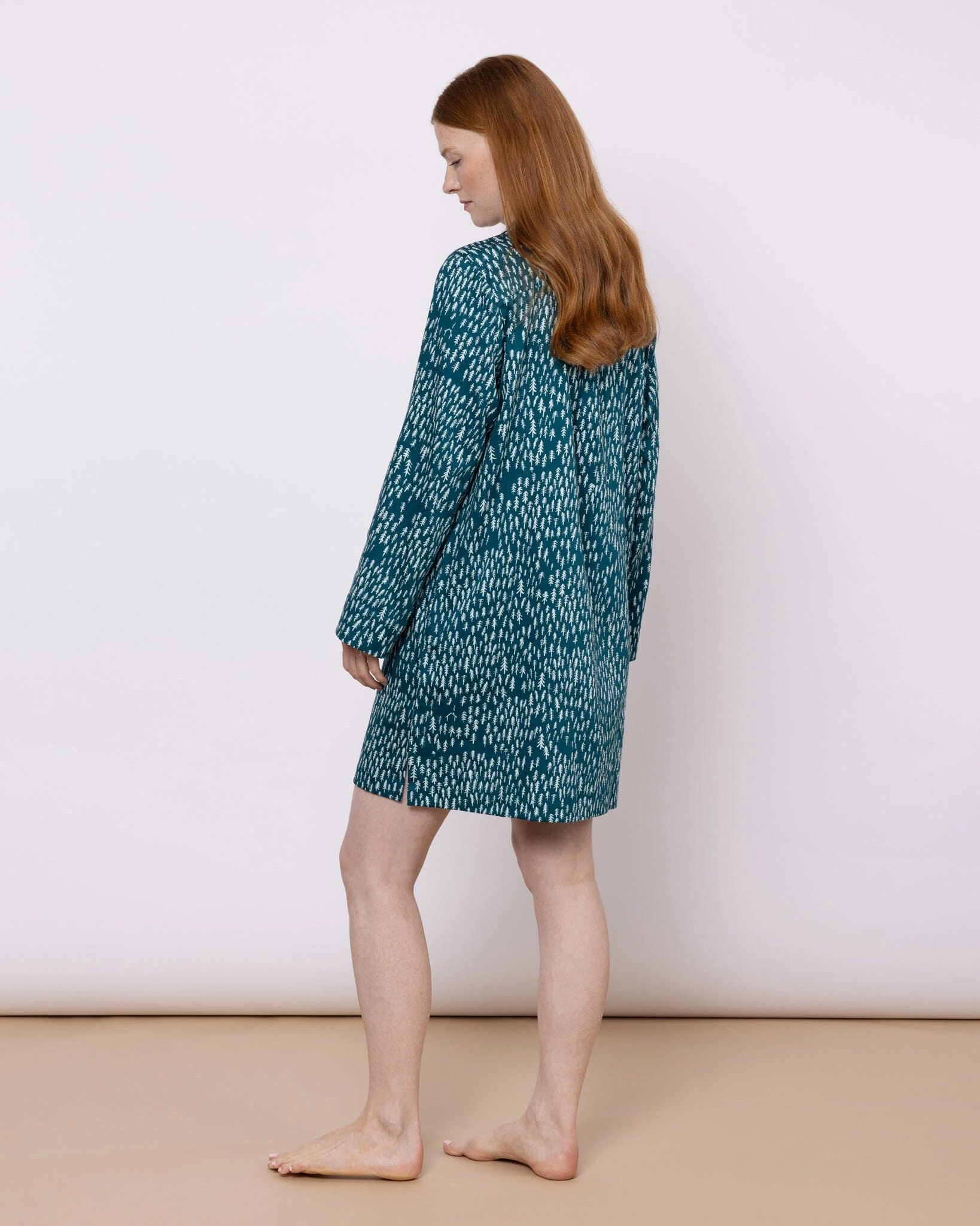 Organic Cotton Twill Green Nightshirt, Treetops and Tales